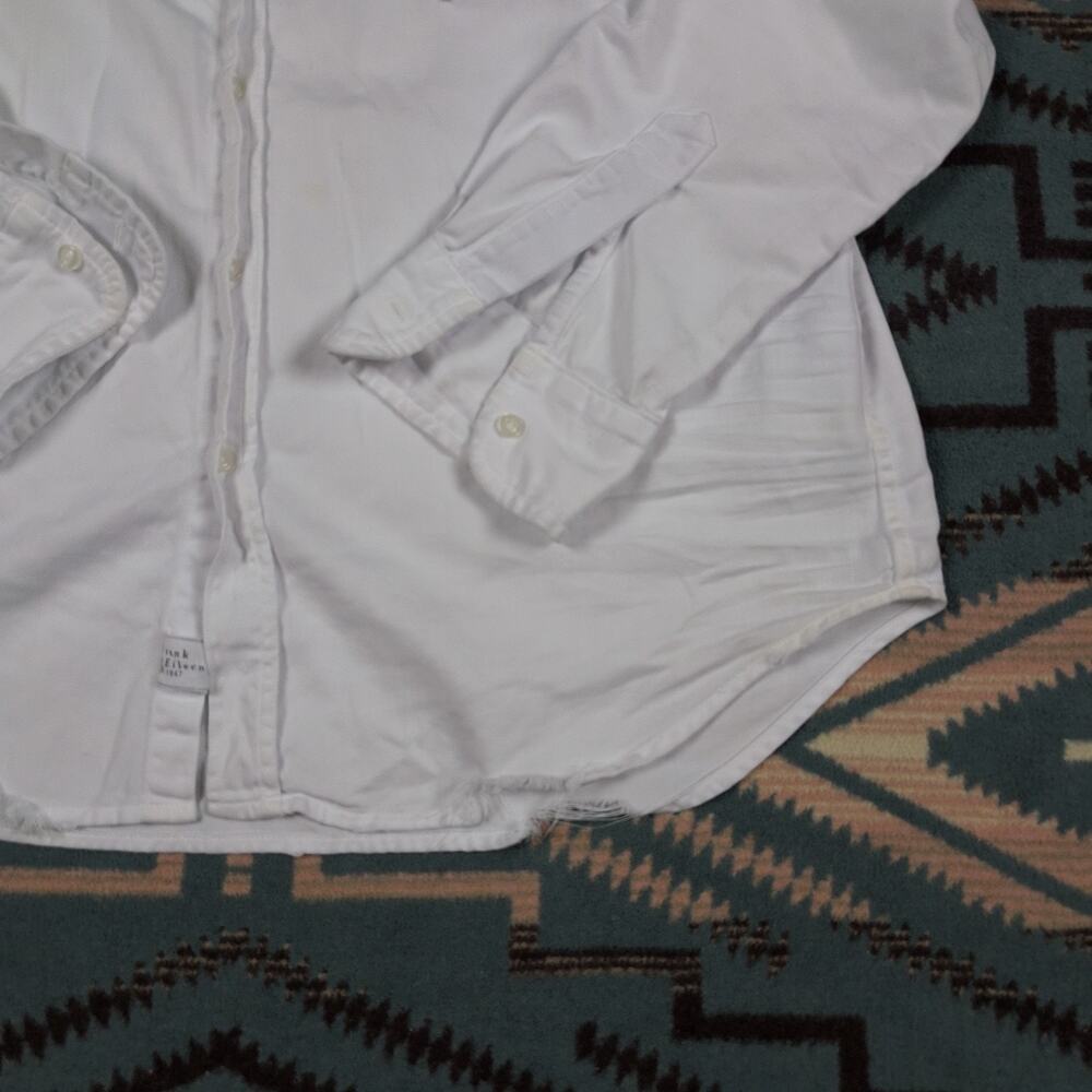 Frank & Eileen Tattered Cotton Denim Relaxed Button Up Shirt Small MSRP 278 - Picture 10 of 11
